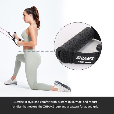 Resistance Bands with Handles, Single Resistance Tubes, Workout Bands with Handles, Durable Exercise Band for Stretching, Home Workouts, Physical Therapy, Fitness, Natural latex in Saudi Arabia
