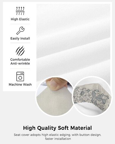 Botanical Plant Office Chair Covers Stretchable 2 Piece, Soft Decorative Computer Desk Chair Cover Protector Universal Rotating Chair Slipcover Spring Easter Bunny Colored Eggs Plaid Blue in Saudi Arabia