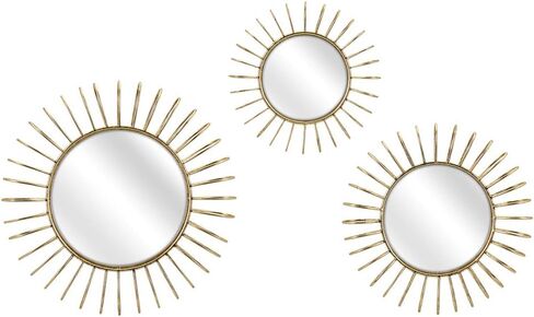 Imax 64527-3 Phillips Wall Mirrors (Set of 3), Gold in Saudi Arabia