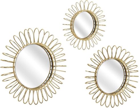Imax 64527-3 Phillips Wall Mirrors (Set of 3), Gold in Saudi Arabia