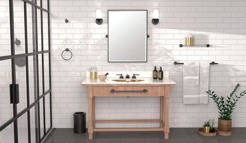 Gatco 4249XFSM Latitude II Small Framed Rectangle Pivot Mirror, 25 Inch, Matte Black in Saudi Arabia