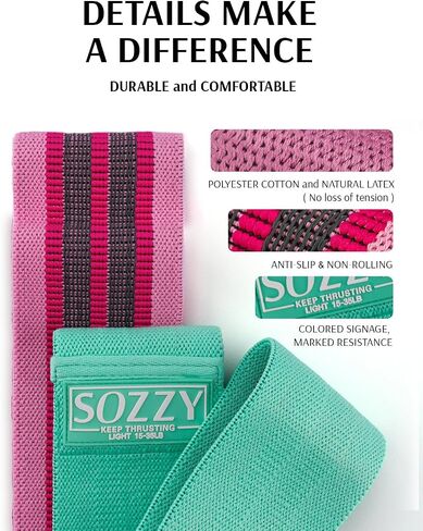 SOZZY Resistance Bands for Working Out, Fabric Booty Bands Non-Slip, Durable and Comfortable, Upgraded 2.0 for All Training Purposes, Full Body Shape for Women Men in Saudi Arabia