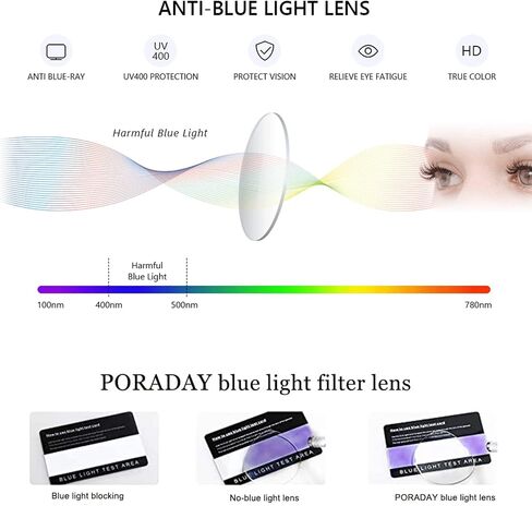 PORADAY Blue Light Blocking Glasses for Women Men 70s Retro Square Aviator Eyeglasses Rectangle Computer Eyewear in Saudi Arabia