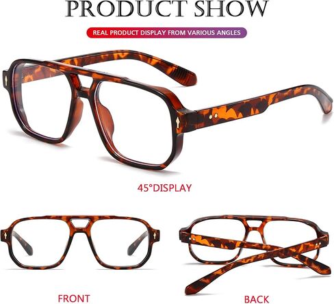PORADAY Blue Light Blocking Glasses for Women Men 70s Retro Square Aviator Eyeglasses Rectangle Computer Eyewear in Saudi Arabia