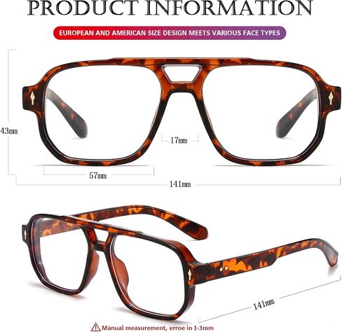 PORADAY Blue Light Blocking Glasses for Women Men 70s Retro Square Aviator Eyeglasses Rectangle Computer Eyewear in Saudi Arabia