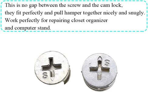 Furniture Connector Cam Lock Fittings Dowel Flat Back Fastener with Pre-Inserted Bolt Nut Table Side Knock Down Solid Hole Properly Screw Snug Grab for Drawer Dresser Cabinet 10PCS 15x12mm in Saudi Arabia