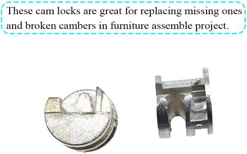 Furniture Connector Cam Lock Fittings Dowel Flat Back Fastener with Pre-Inserted Bolt Nut Table Side Knock Down Solid Hole Properly Screw Snug Grab for Drawer Dresser Cabinet 10PCS 15x12mm in Saudi Arabia