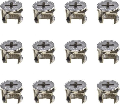 موصل الأثاث كام قفل التجهيزات وتد قفل الظهر المسطح مع إدراجها مسبقا الترباس الجوز الجدول الجانب هدم ثقب الصلبة بشكل صحيح المسمار انتزاع دافئ لخزانة درج خزانة 10PCS 15x12mm in Kuwait