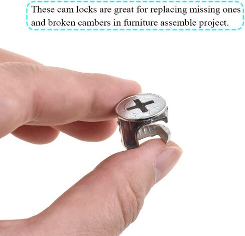 موصل الأثاث كام قفل التجهيزات وتد قفل الظهر المسطح مع إدراجها مسبقا الترباس الجوز الجدول الجانب هدم ثقب الصلبة بشكل صحيح المسمار انتزاع دافئ لخزانة درج خزانة 10PCS 15x12mm in Kuwait