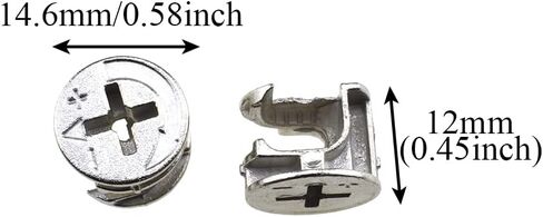 موصل الأثاث كام قفل التجهيزات وتد قفل الظهر المسطح مع إدراجها مسبقا الترباس الجوز الجدول الجانب هدم ثقب الصلبة بشكل صحيح المسمار انتزاع دافئ لخزانة درج خزانة 10PCS 15x12mm in Kuwait