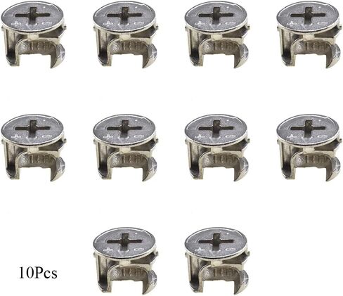 موصل الأثاث كام قفل التجهيزات وتد قفل الظهر المسطح مع إدراجها مسبقا الترباس الجوز الجدول الجانب هدم ثقب الصلبة بشكل صحيح المسمار انتزاع دافئ لخزانة درج خزانة 10PCS 15x12mm in Kuwait