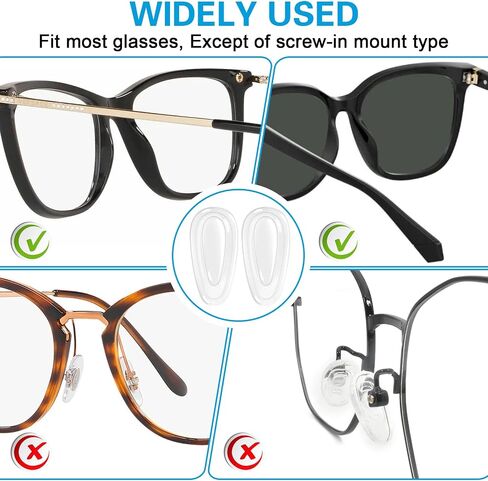 12 Pairs Soft Silicone Adhesive Glasses Nose Pad, Eyeglass Nose Pads Self Adhesive Glasses Nose Pad Anti Slip Glasses Nose Grips with Air Bag, Air Chamber for Sunglasses Eyeglasses Reading Glasses in Saudi Arabia