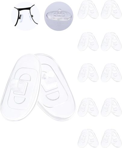 10 Pairs Srew in Silicone Rubber Nose Pads,14mm x 8mm Replacement Nose Pieces for Eyeglasses,Glasses,Sunglasses in Saudi Arabia