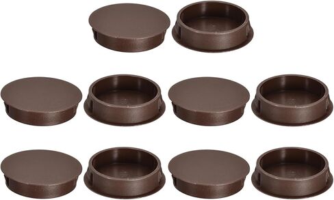 uxcell 38mm/1.5" Plastic Hole Plugs, 10Pcs Flush Type Panel Round Snap in Fastener Knockout Locking Plugs for Furniture Insert End Caps Panels, Black in Saudi Arabia