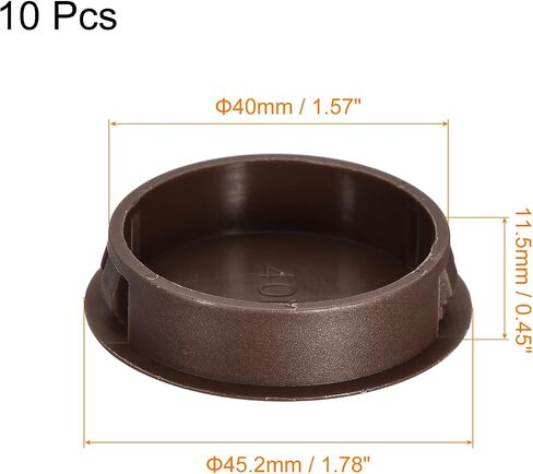 uxcell 38mm/1.5" Plastic Hole Plugs, 10Pcs Flush Type Panel Round Snap in Fastener Knockout Locking Plugs for Furniture Insert End Caps Panels, Black in Saudi Arabia