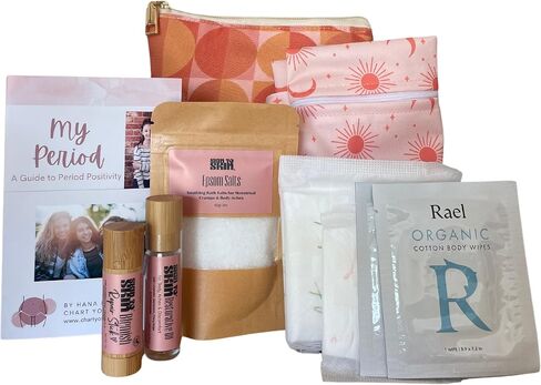 My First Period Kit by Skin to Skin | My First Period Kit for Girls | Period Kit for Girls 10-16 | Menstrual Starter Kit: Pads, Panty Liners, Cramp Relief, Period Educational Booklet in Saudi Arabia