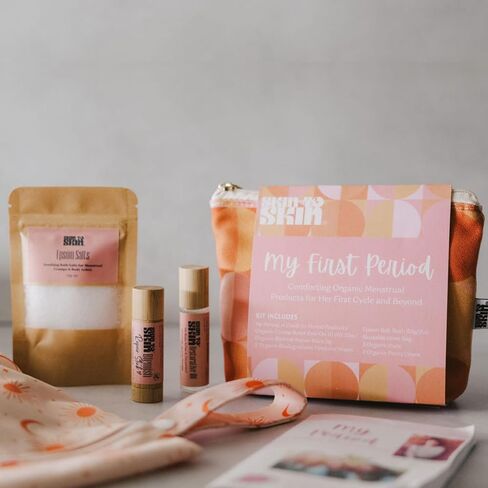 My First Period Kit by Skin to Skin | My First Period Kit for Girls | Period Kit for Girls 10-16 | Menstrual Starter Kit: Pads, Panty Liners, Cramp Relief, Period Educational Booklet in Saudi Arabia