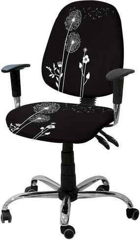 Savannan Computer Office Chair Covers,Merry Christmas Fantasy Tree Star Gift Elk New Year Ornament Dark Green Stretchable Universal Chair Cover Stretch Rotating Super Fit Chair Slipcover 1pcs in Saudi Arabia