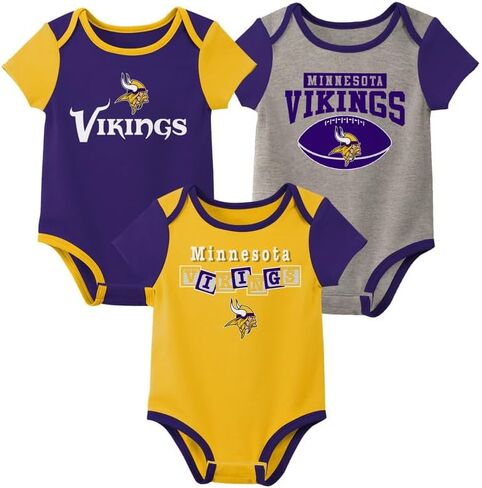 Outerstuff NFL Newborn Infants Building Block Fan 3 Piece Onesie Creeper Bodysuit Romper Set in Saudi Arabia