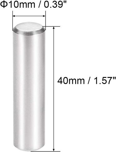 uxcell 5Pcs 10mm X 40mm Dowel Pin 304 Stainless Steel Cylindrical Shelf Support Pin Fasten Elements Silver Tone in Saudi Arabia