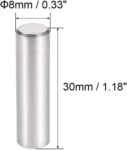 uxcell 5Pcs 10mm X 40mm Dowel Pin 304 Stainless Steel Cylindrical Shelf Support Pin Fasten Elements Silver Tone in Saudi Arabia