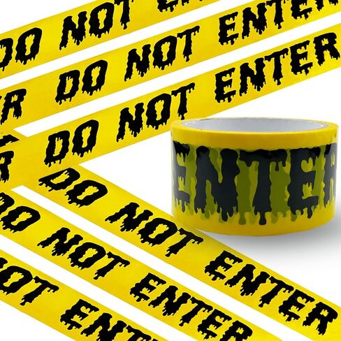 Halloween Decorations Caution Tape, Scary Warning Tape 4.5cm x 25m Self Adhesive Zombie Hazard Tape for Indoor Outdoor Halloween Party, Haunted Houses, Vampire Parties in Saudi Arabia