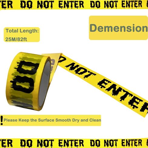 Halloween Decorations Caution Tape, Scary Warning Tape 4.5cm x 25m Self Adhesive Zombie Hazard Tape for Indoor Outdoor Halloween Party, Haunted Houses, Vampire Parties in Saudi Arabia