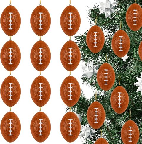 12Pcs Christmas Soccer Omaments for Christmas Tree Decorations, 2.6 Inch Christmas Tree Ball Hanging Sports Ornament Decor in Saudi Arabia