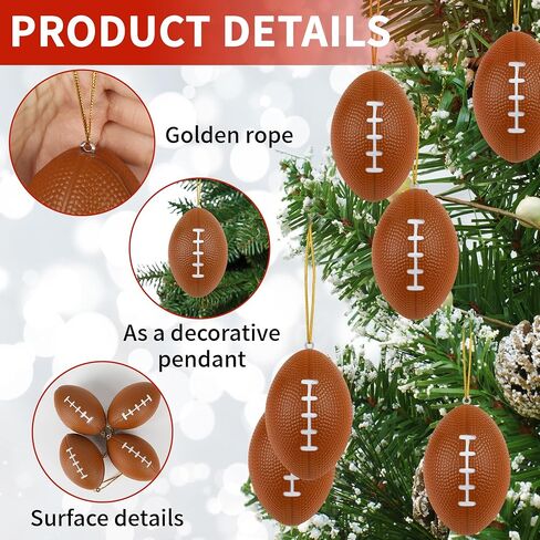 12Pcs Christmas Soccer Omaments for Christmas Tree Decorations, 2.6 Inch Christmas Tree Ball Hanging Sports Ornament Decor in Saudi Arabia