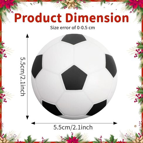 12 قطعة كرة قدم عيد الميلاد لتزيين شجرة عيد الميلاد، 2.6 بوصة كرة شجرة عيد الميلاد معلقة زخرفة رياضية ديكور in Kuwait