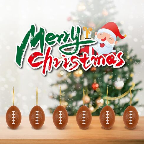 12Pcs Christmas Soccer Omaments for Christmas Tree Decorations, 2.6 Inch Christmas Tree Ball Hanging Sports Ornament Decor in Saudi Arabia