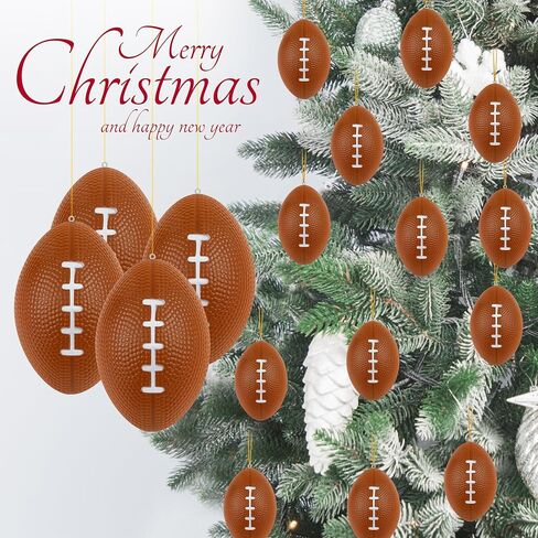 12Pcs Christmas Soccer Omaments for Christmas Tree Decorations, 2.6 Inch Christmas Tree Ball Hanging Sports Ornament Decor in Saudi Arabia