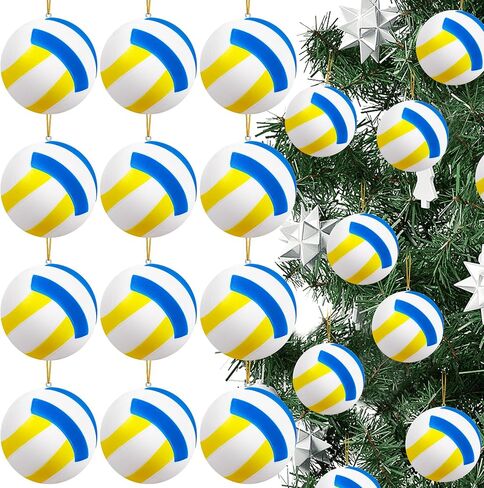 12Pcs Christmas Soccer Omaments for Christmas Tree Decorations, 2.6 Inch Christmas Tree Ball Hanging Sports Ornament Decor in Saudi Arabia