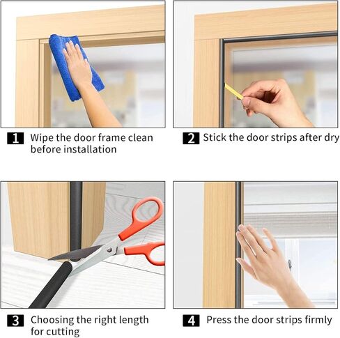 Weather Stripping D Type Door Seal Strip for Doors and Windows, Self AdhesiveSoundproof Weatherstrip, Against Cold Draught/Anti-Collision/Soundproof/Waterproof/Dustproof (19.7Ft-Black) in Kuwait