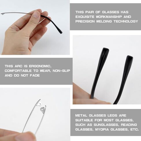 زوج واحد من أذرع استبدال النظارات المعدنية، استبدال ذراع أرجل النظارات العالمية - أرجل أذرع النظارات، براغي، غسالات لولبية، هيكل بديل للنظارات المعدنية لإصلاح النظارات in Kuwait