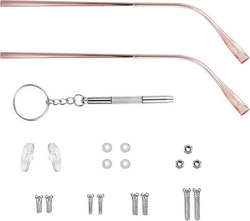 زوج واحد من أذرع استبدال النظارات المعدنية، استبدال ذراع أرجل النظارات العالمية - أرجل أذرع النظارات، براغي، غسالات لولبية، هيكل بديل للنظارات المعدنية لإصلاح النظارات in Kuwait