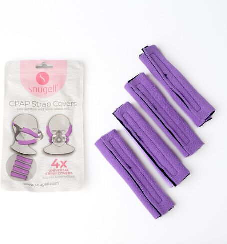 CPAP Strap Covers by Snugell (4-Pack) - Universal Fit for All CPAP Masks - Ultra Soft Fleece Design for Reduced Headgear Pressure - Reusable (Purple) in Saudi Arabia