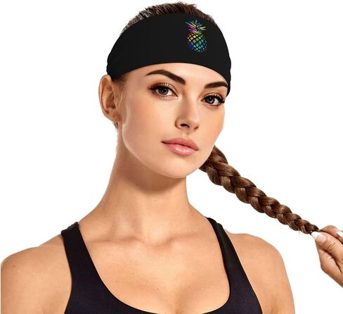 Black and Gold Swirl Liquid Ink Marble Workout Headbands Fashion Sports Sweatbands Yoga Hairbands for Fitness Athletic Non Slip Wicking Headscarf for Men Womens Girls Summer Accessories Elastic Bands in Saudi Arabia