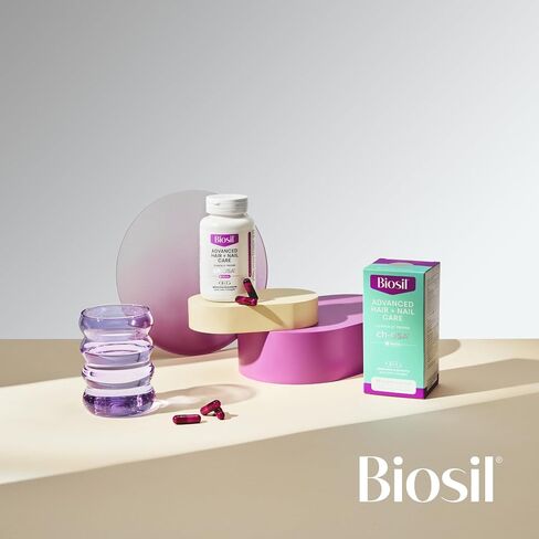 Biosil Advanced Hair + Nail Care - 60 Capsules - Grow, Strengthen & Thicken Hair and Nails - with Patented ch-OSA & Biotin - 30-Day Supply in Kuwait