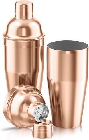 Cocktail Shaker with Double Measuring Jigger,18/8 Stainless Steel 24oz Martini Shaker Set,Drink Shaker Built-in Strainer,Bartender Kit. (Black) in Saudi Arabia