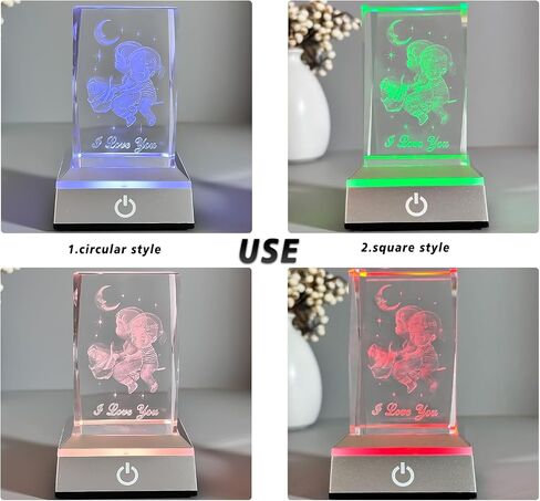Multifunctional LED Light Base for Glass Art,Illuminated Display Stand for Crystals, Figurines, RGB Multicolor Lighting Pedestal, USB/Battery Operated in Saudi Arabia