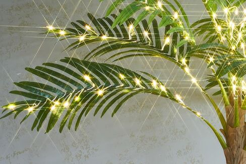 litbloom شجرة النخيل الاصطناعية مع أضواء 6FT 220 أضواء LED خرافية، مضاءة شجرة النخيل المكونات في داخلي خارج المنزل غرفة الفناء حمام السباحة الديكور in Kuwait