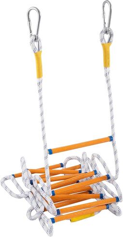 Emergency Fire Escape Ladder Flame Resistant Safety Extension Rope Ladder with 2 Hooks, 2 Story Homes Reusable Compact & Portable External Ladder (2M / 6.6FT) in Saudi Arabia