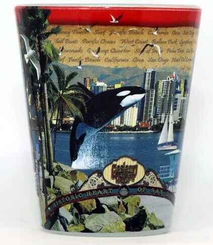San Diego California Stamp Design Shot Glass in Saudi Arabia