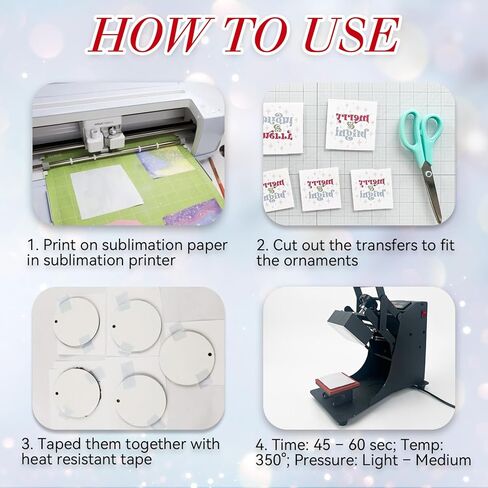 12PCS Sublimation Ceramic Ornaments - Sublimation Ornaments Blanks Bulk with Christmas Ribbons - Ceramic Discs Ornament for Heat Press - White Round Porcelain Ornament - XMAS Tree Decorate Crafts Gift in Kuwait