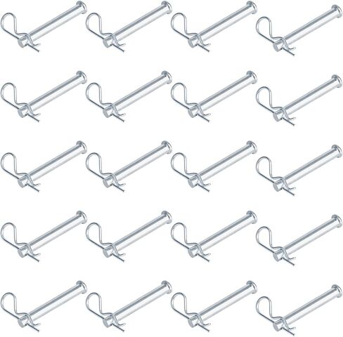 20 Pcs Single Hole Clevis Pin, Shank Diameter 7/16", Usable Length 3-3/4", Flat Head Clevis Pin with Hairpin Cotter, Shank Length 4" in Saudi Arabia