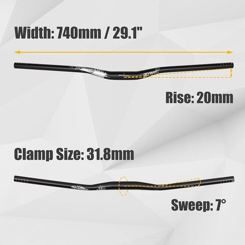 Satori DEVIANT Flat Riser Handlebar for MTB Mountain Bike Downhill & Enduro Bicycle AL7050 Aluminum Alloy 7 Degree Sweep 31.8mm Clamp - Rise 10mm - Width 720mm in Saudi Arabia