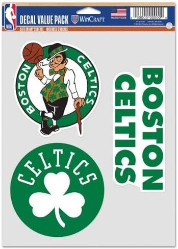 Wincraft NBA Boston Celtics Decal Multi Use Fan 3 Pack, Team Colors, One Size in Saudi Arabia