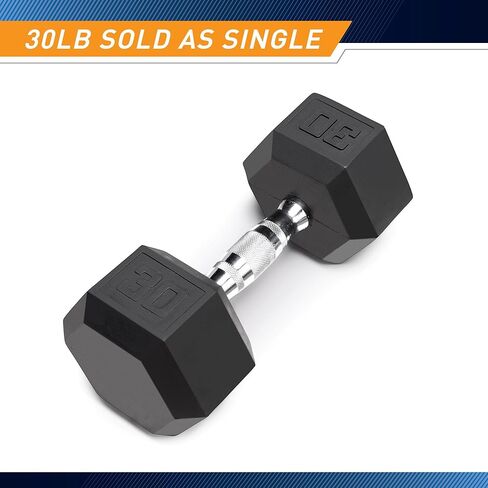 Marcy Inspire Rubber Hex Dumbbell - Available for 25lb - 50lb in Kuwait
