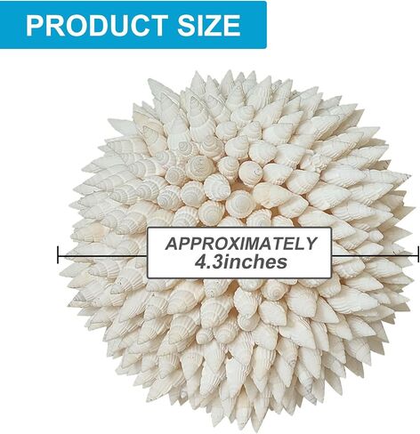 4 Inch White Sea Shells Balls Nautical Handmade Home Wedding Dining Table Beach Decor in Saudi Arabia